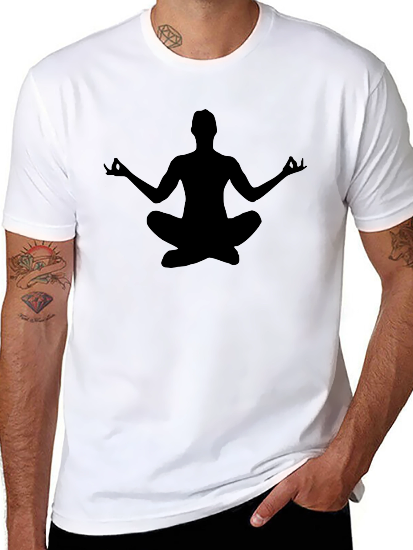 Yoga Silhouette Black T-Shirt