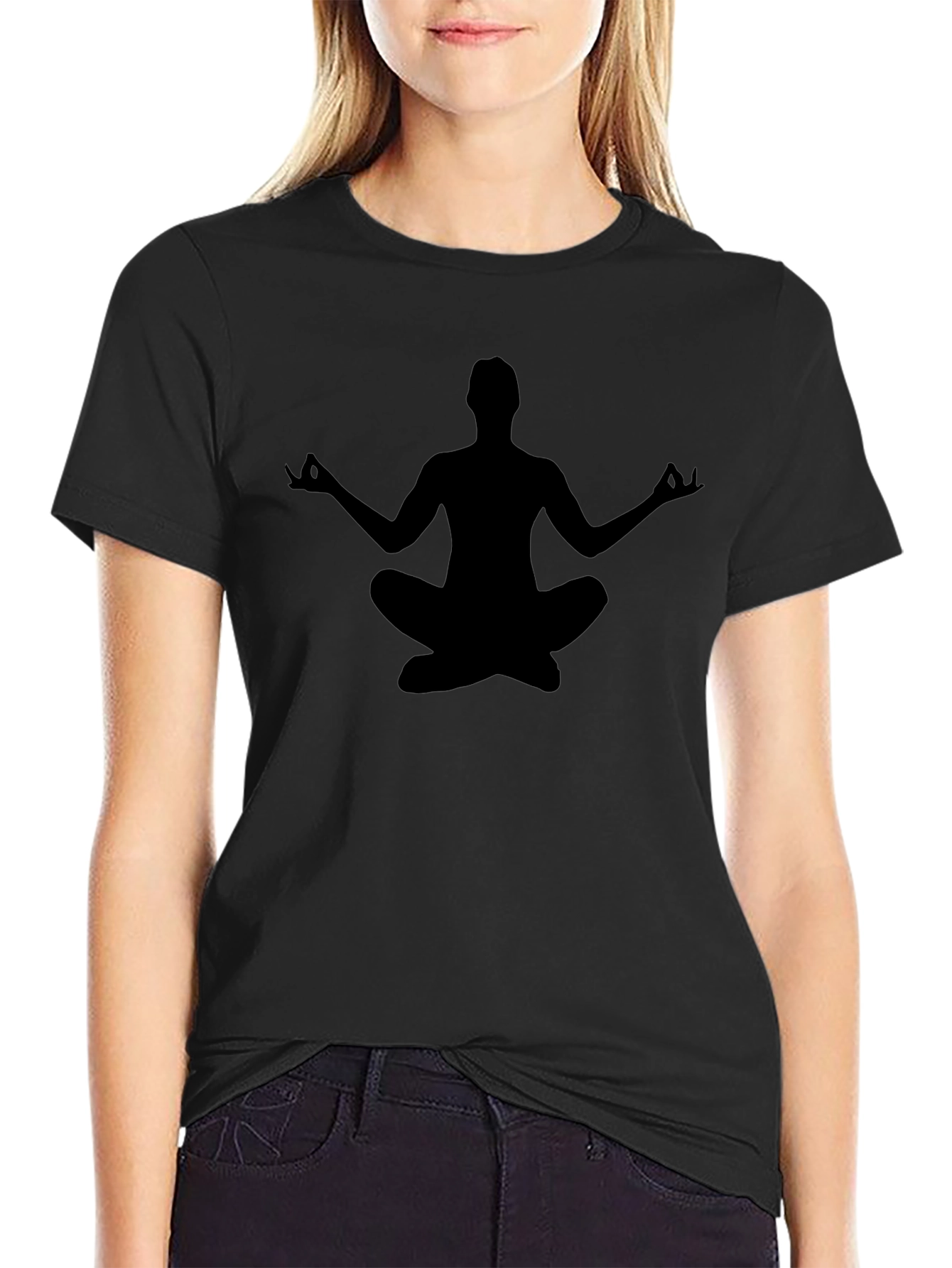 Yoga Silhouette Black T-Shirt