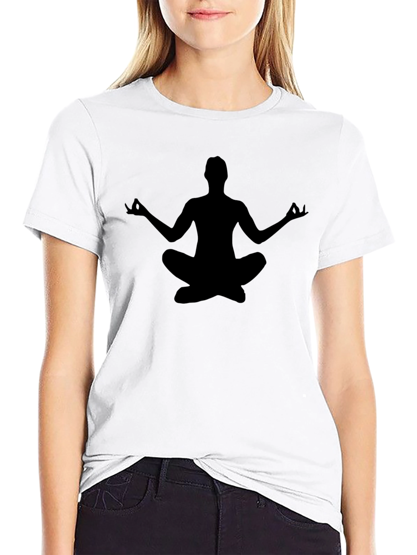 Yoga Silhouette Black T-Shirt