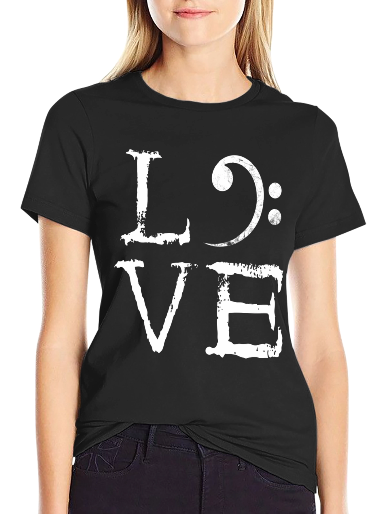 LOVE Music T-Shirt: Bass Clef Graphic Tee