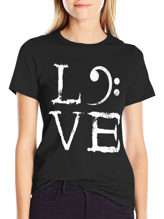 LOVE Music T-Shirt: Bass Clef Graphic Tee
