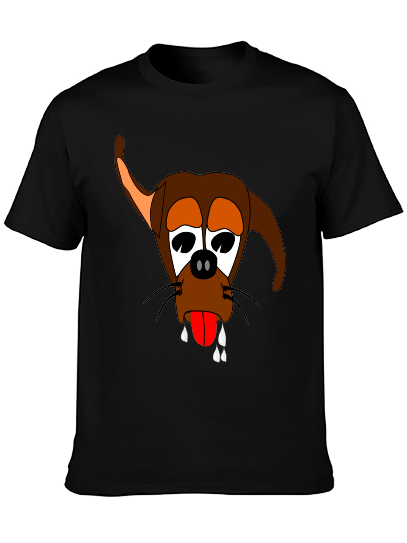 Funny Dog Cartoon Graphic Black T-Shirt