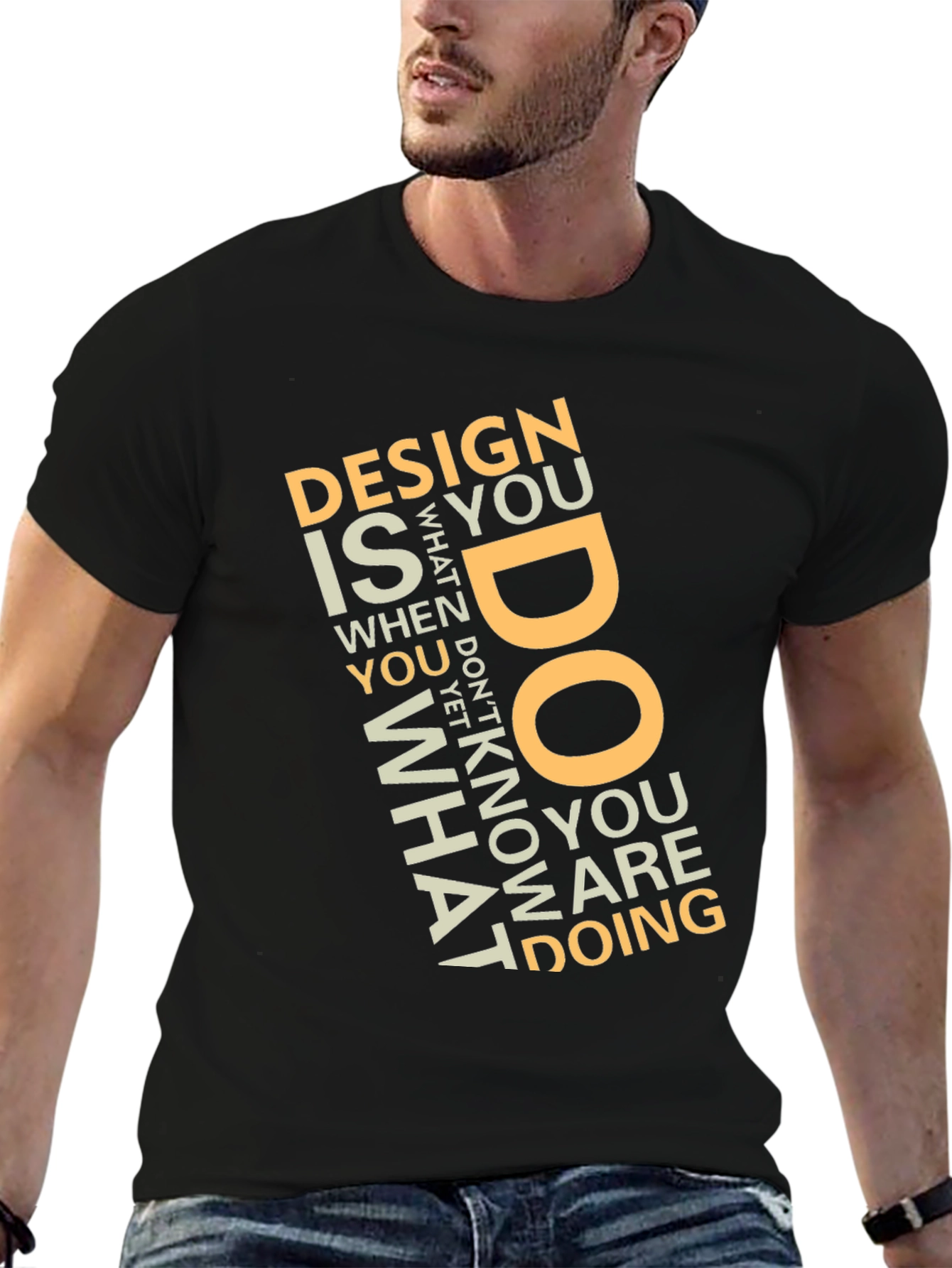 Design What You Do Black Graphic Tee