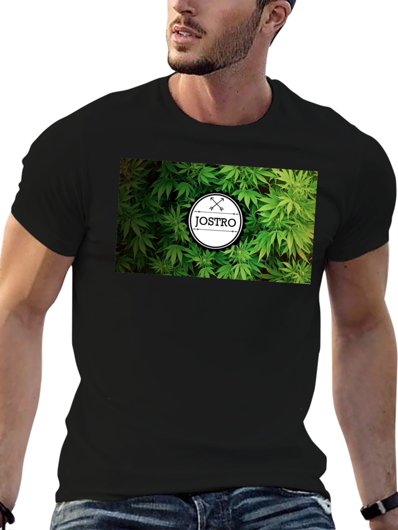 JOSTRO Weed Graphic Black T-Shirt