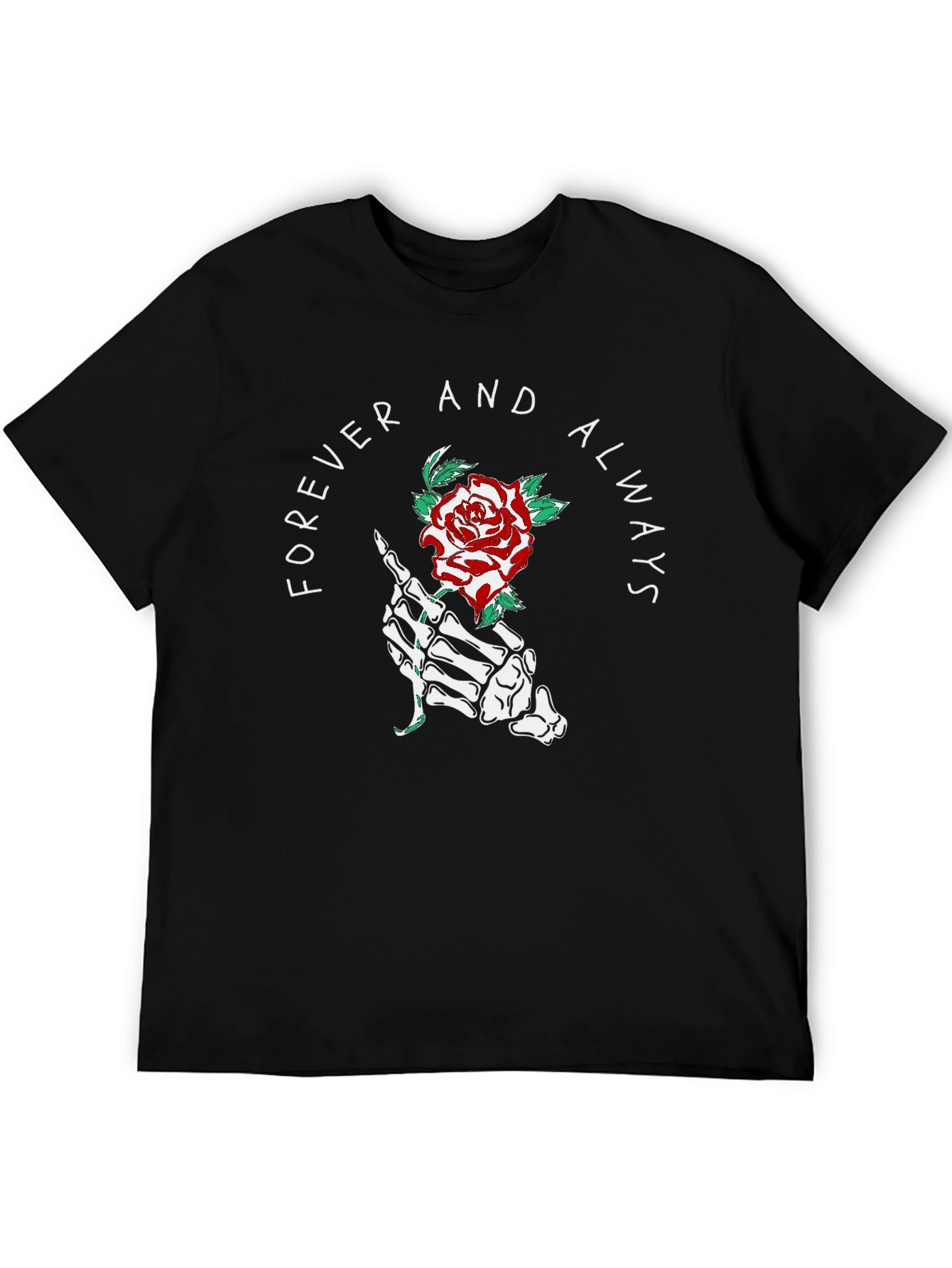 Forever Always Rose Skeleton Hand T-Shirt