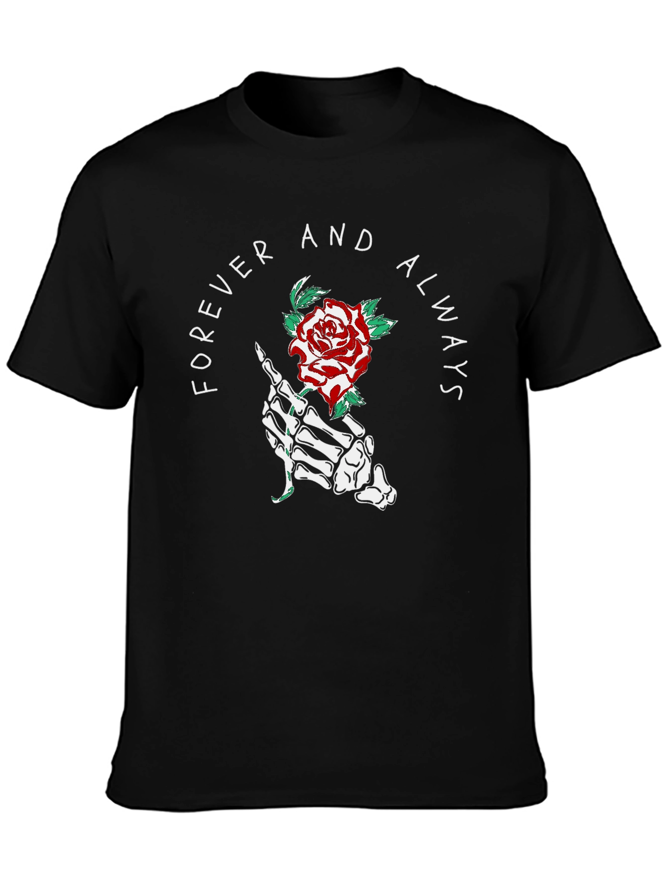 Forever Always Rose Skeleton Hand T-Shirt
