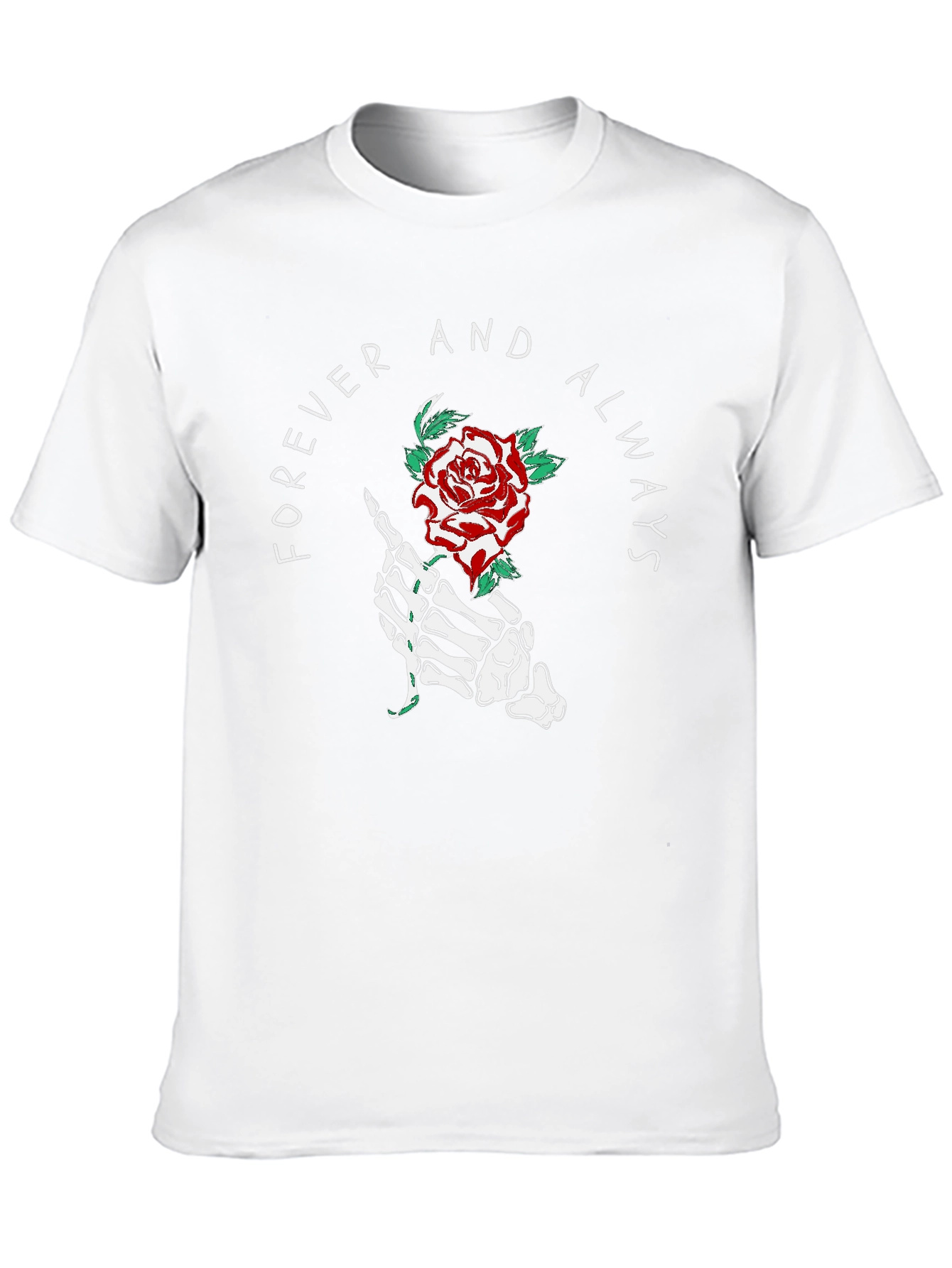 Forever Always Rose Skeleton Hand T-Shirt