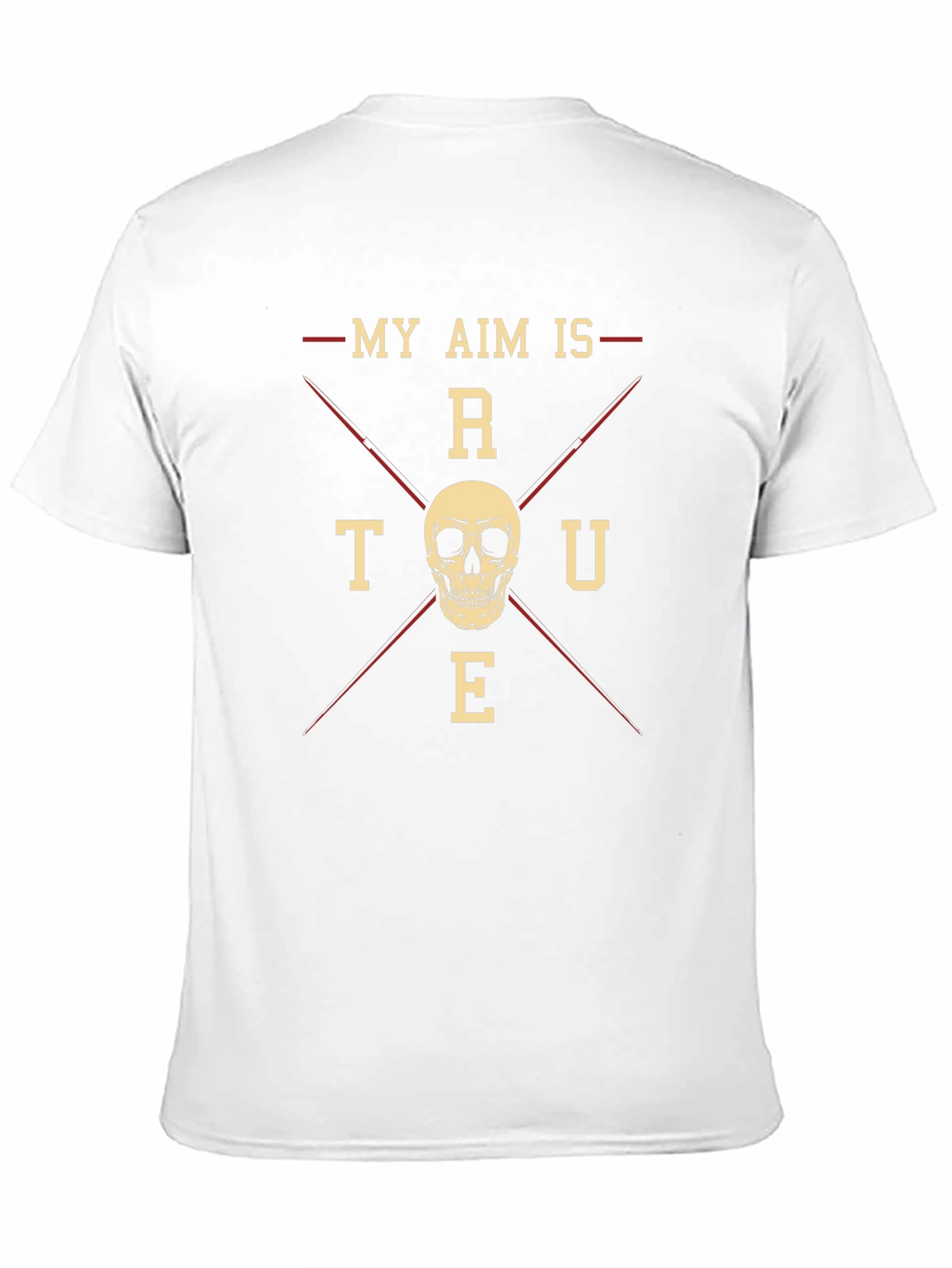 My Aim Is True Skull Graphic Black T-Shirt