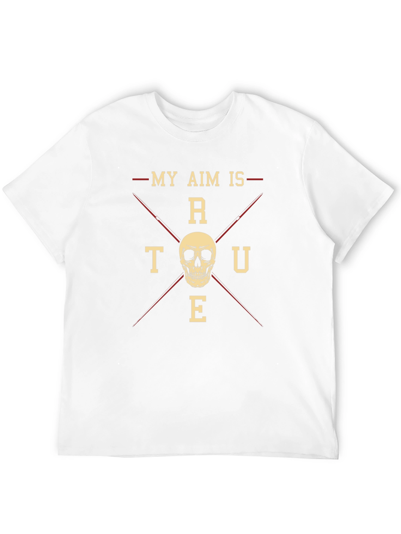 My Aim Is True Skull Graphic Black T-Shirt