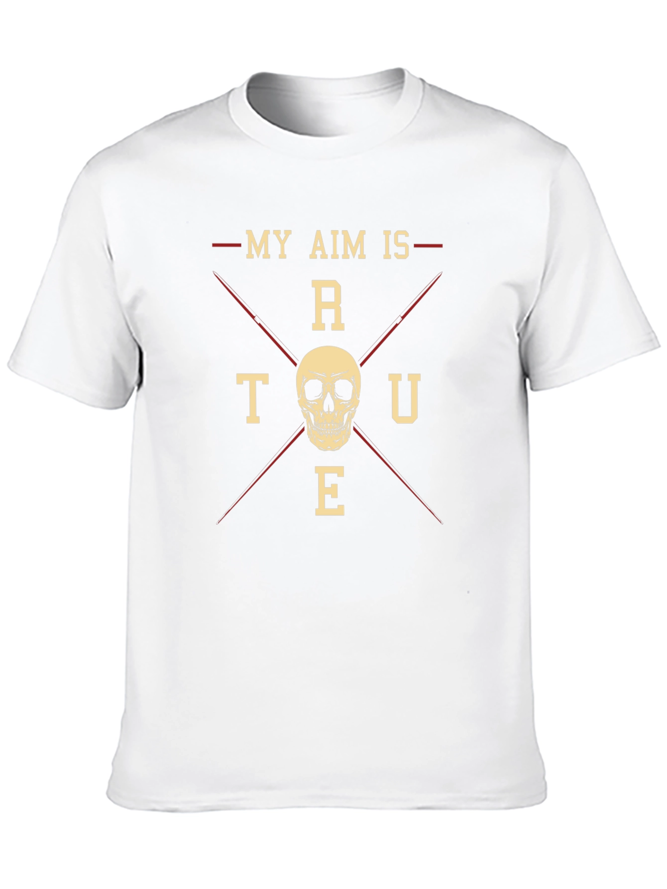 My Aim Is True Skull Graphic Black T-Shirt