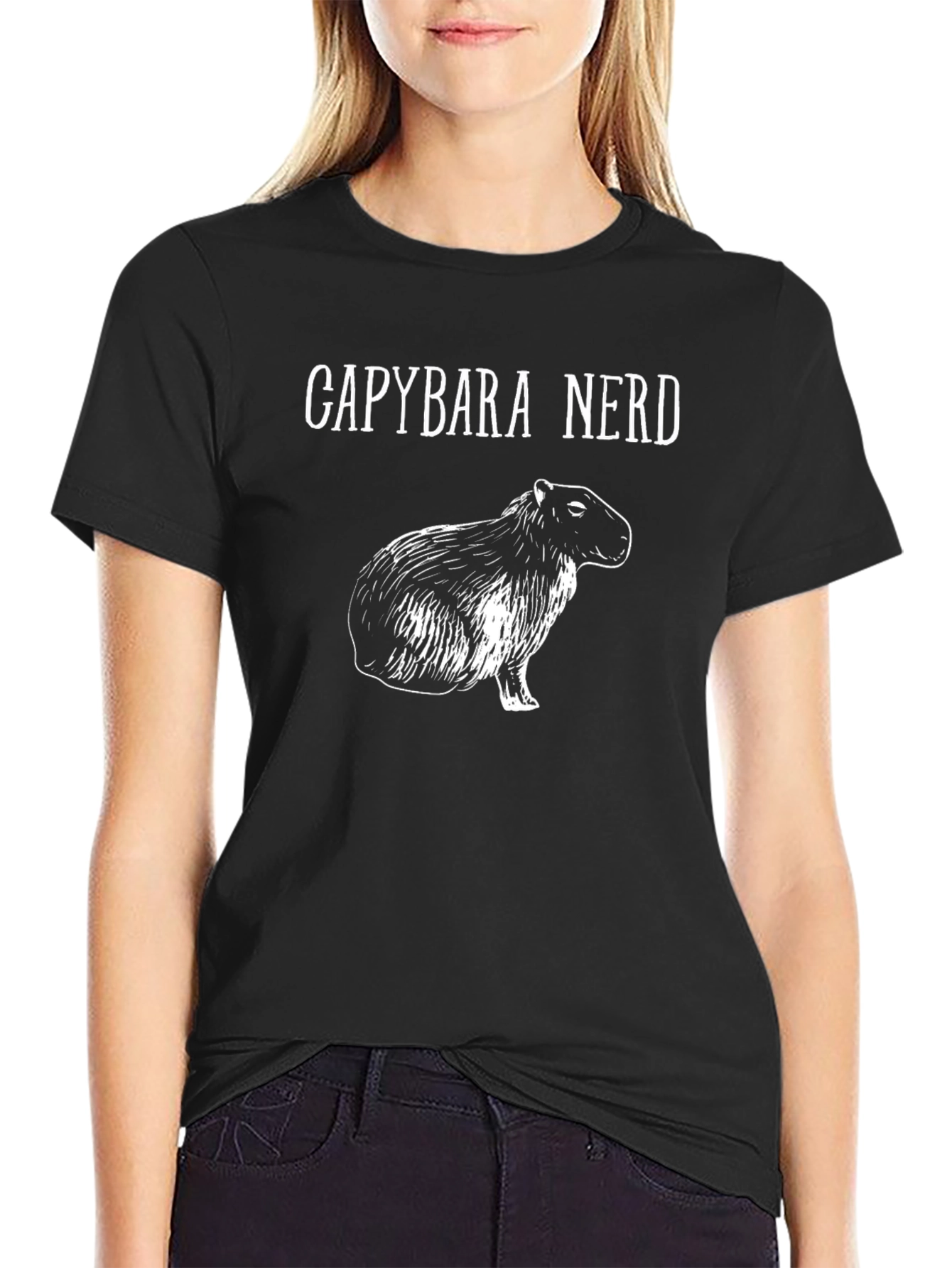 Capybara Nerd T-Shirt -  Quirky Animal Lover Tee