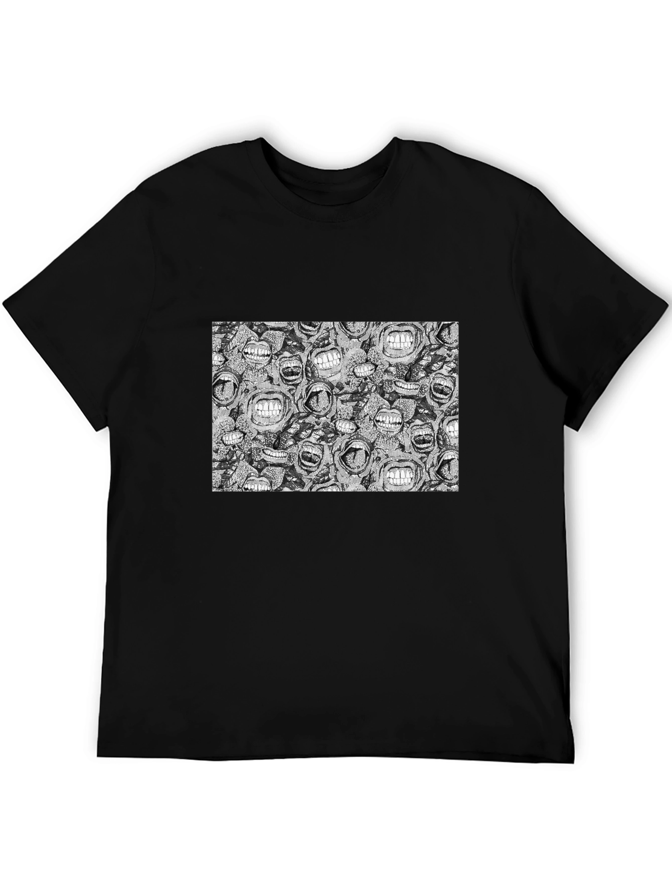Grinning Mouths Graphic Black T-Shirt