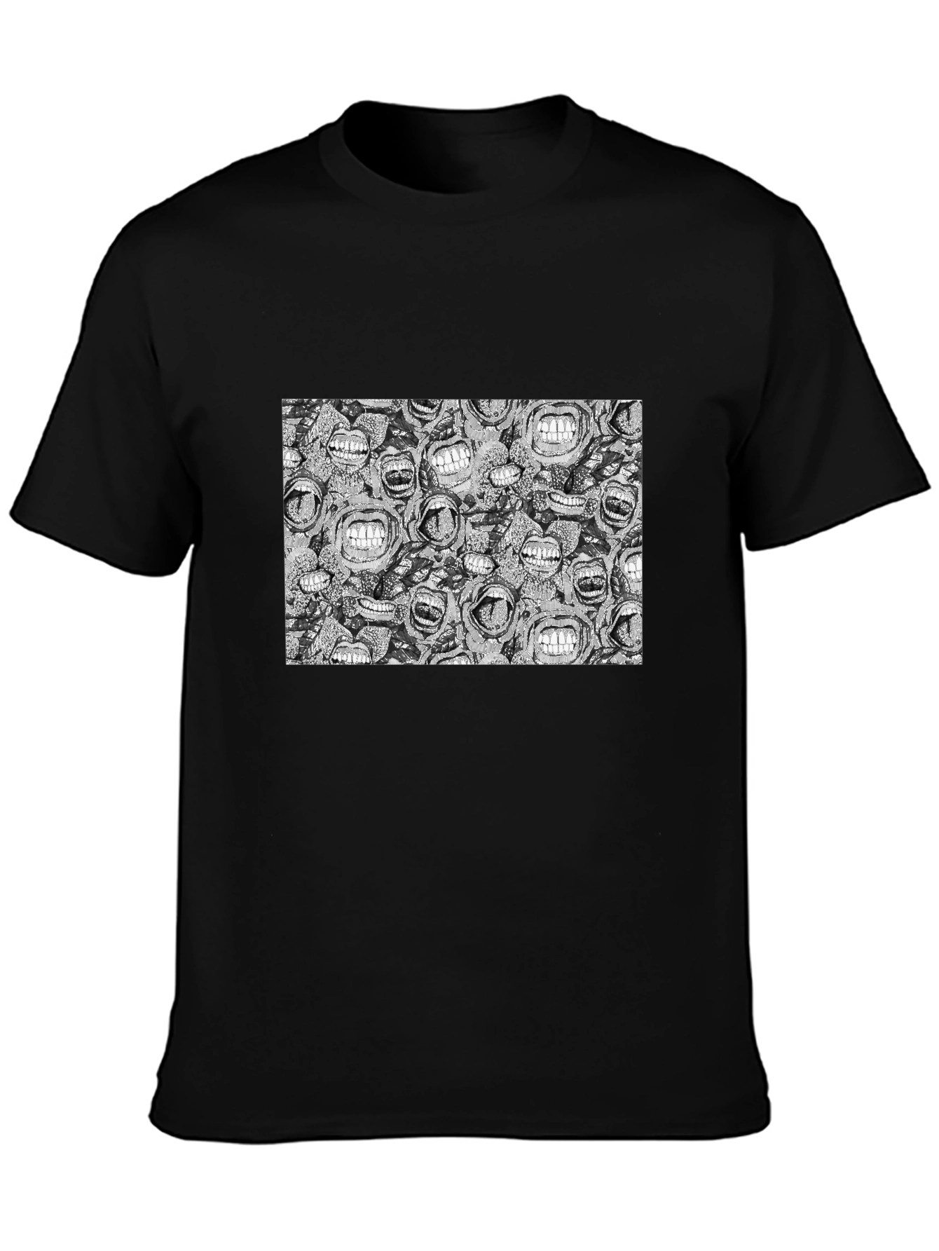 Grinning Mouths Graphic Black T-Shirt