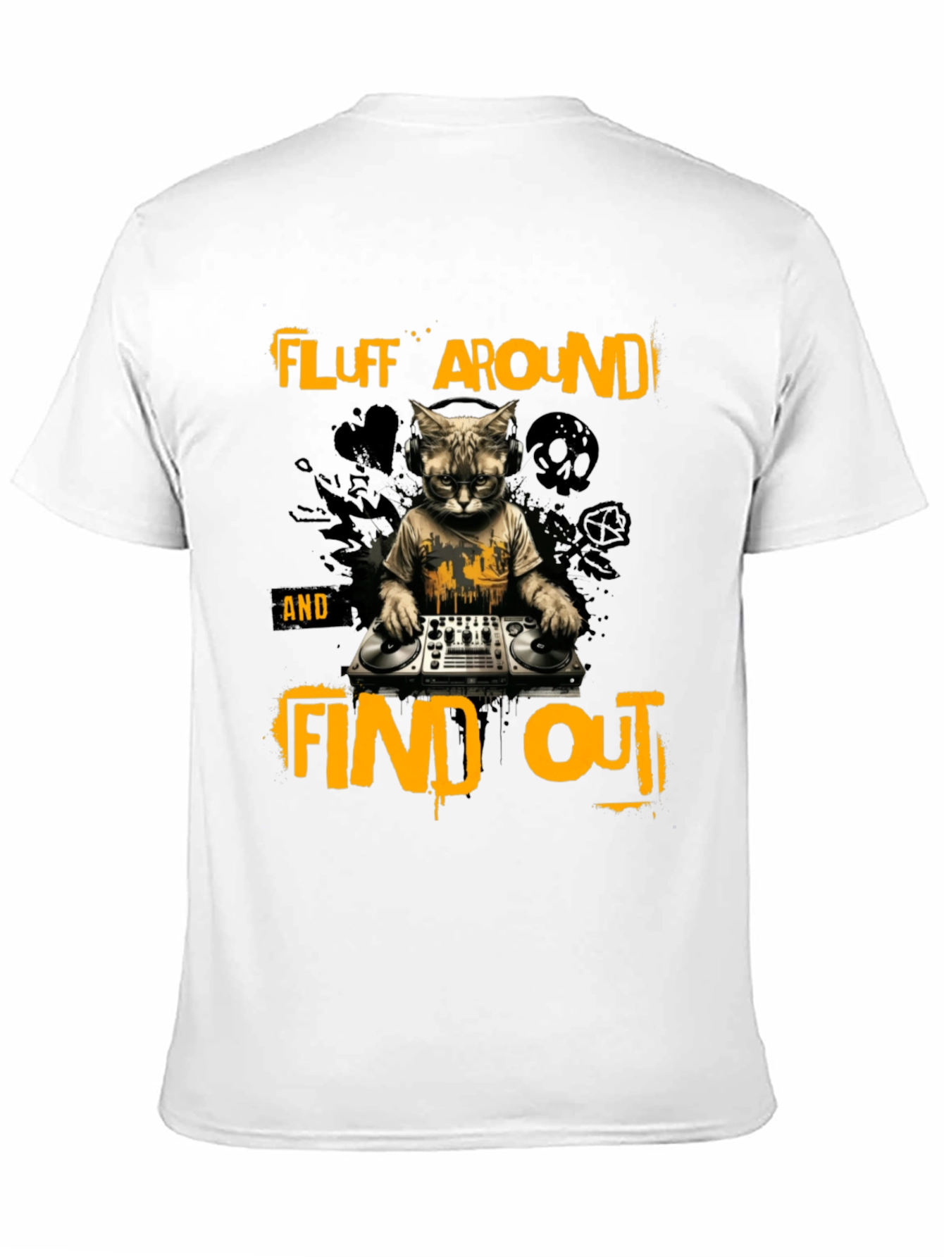 Fluff Around Find Out DJ Cat Graphic T-Shirt