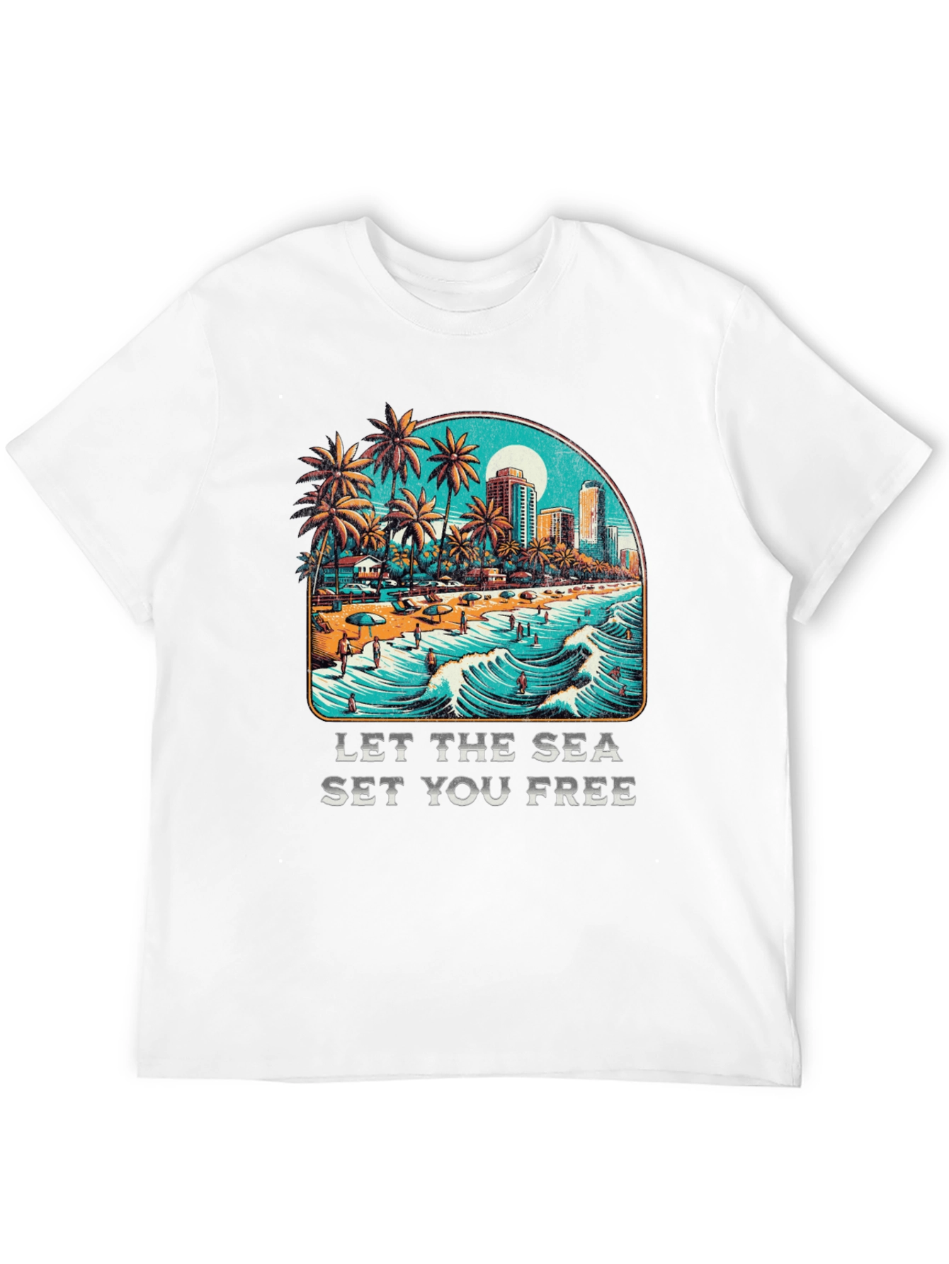 Let the Sea Set You Free Black Graphic Tee