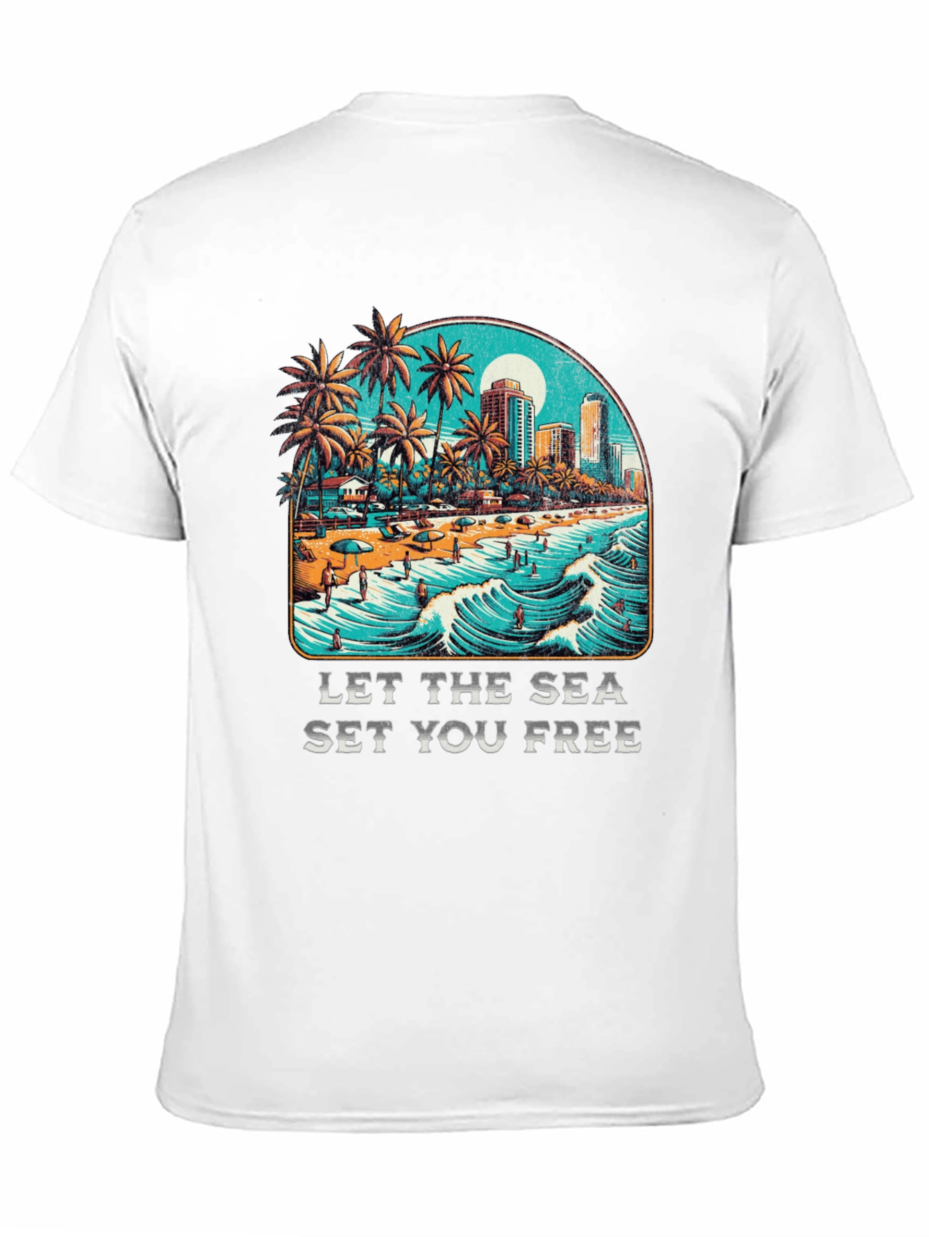 Let the Sea Set You Free Black Graphic Tee
