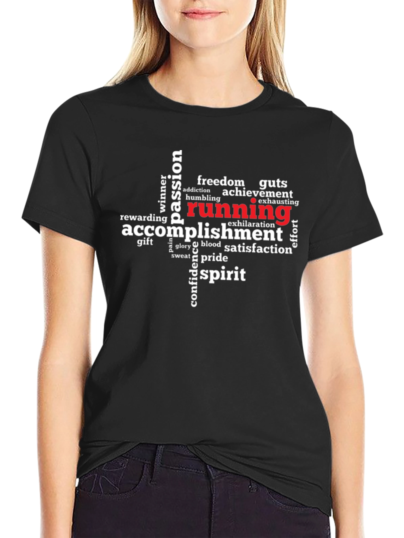 Running Word Art T-Shirt - Passion & Accomplishment