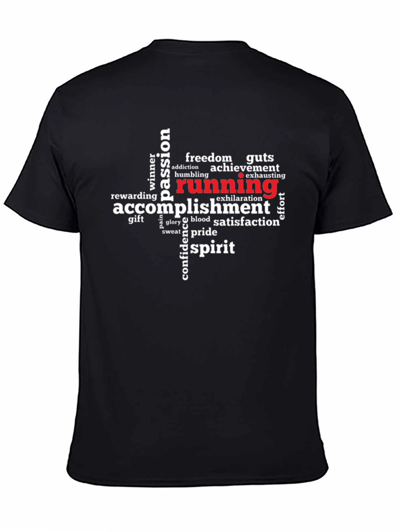 Running Word Art T-Shirt - Passion & Accomplishment
