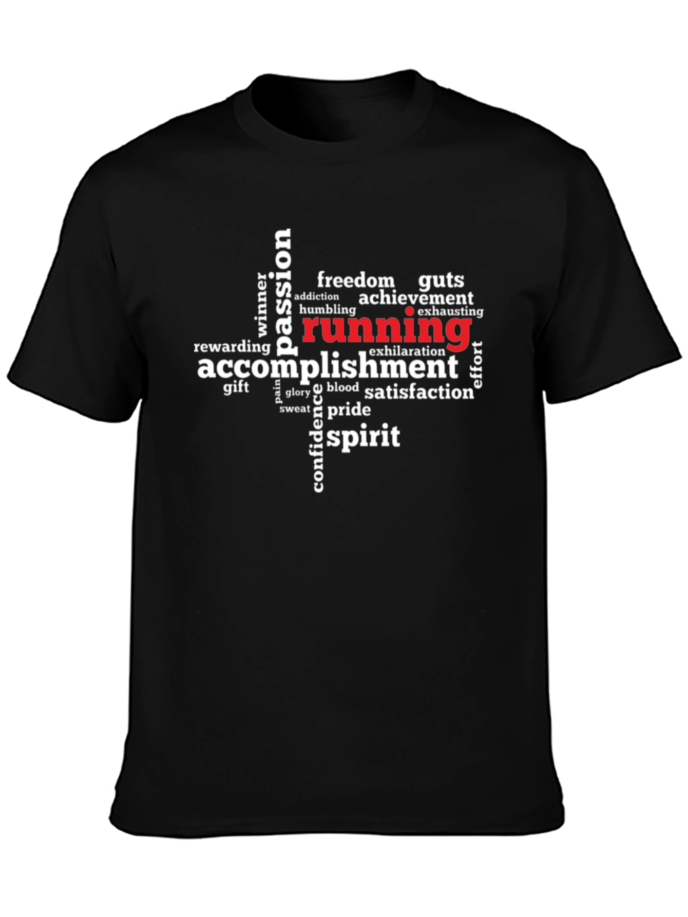 Running Word Art T-Shirt - Passion & Accomplishment