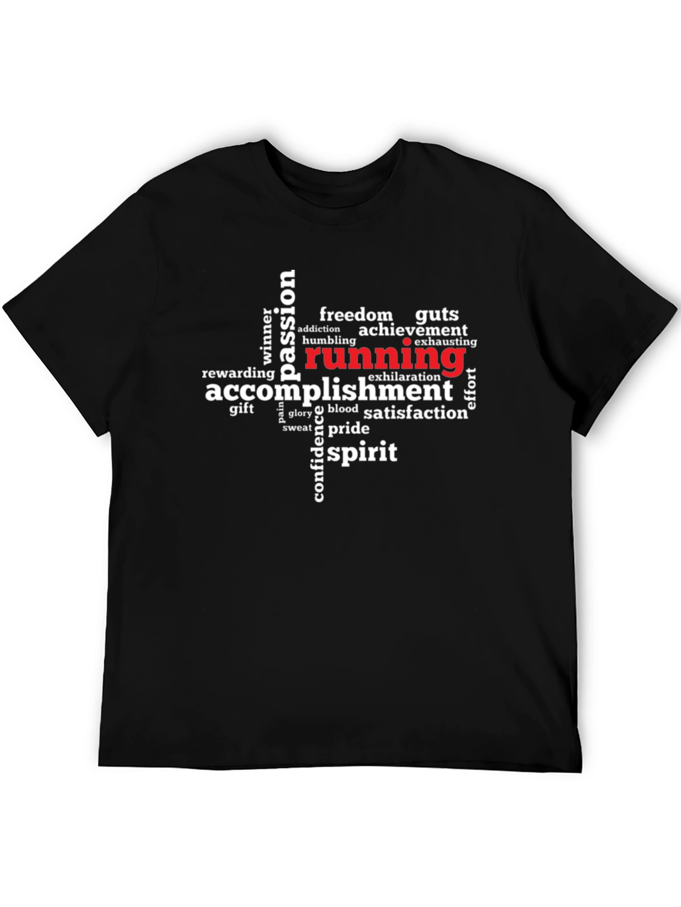 Running Word Art T-Shirt - Passion & Accomplishment