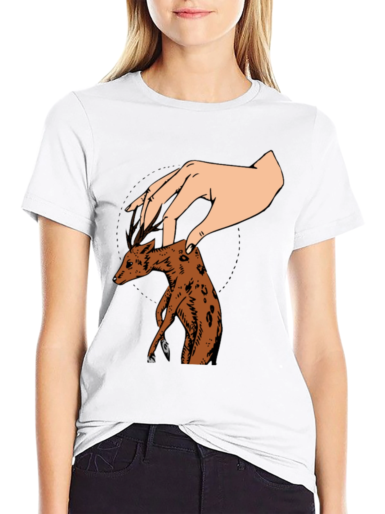 Deer Puppet Graphic T-Shirt - Unique Design