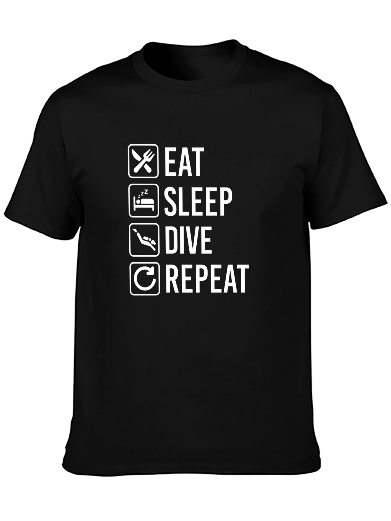 Eat Sleep Dive Repeat Black T-Shirt
