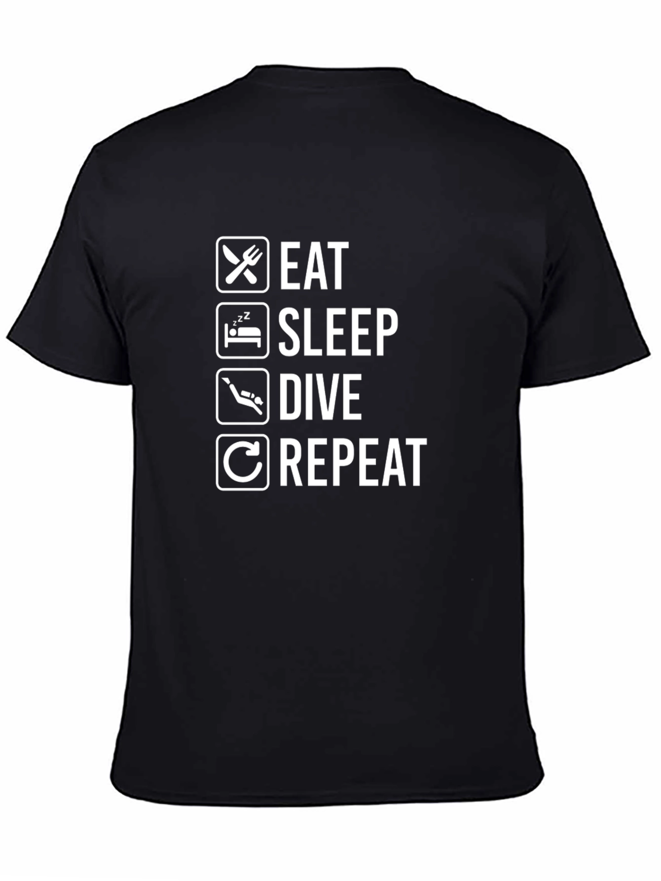 Eat Sleep Dive Repeat Black T-Shirt