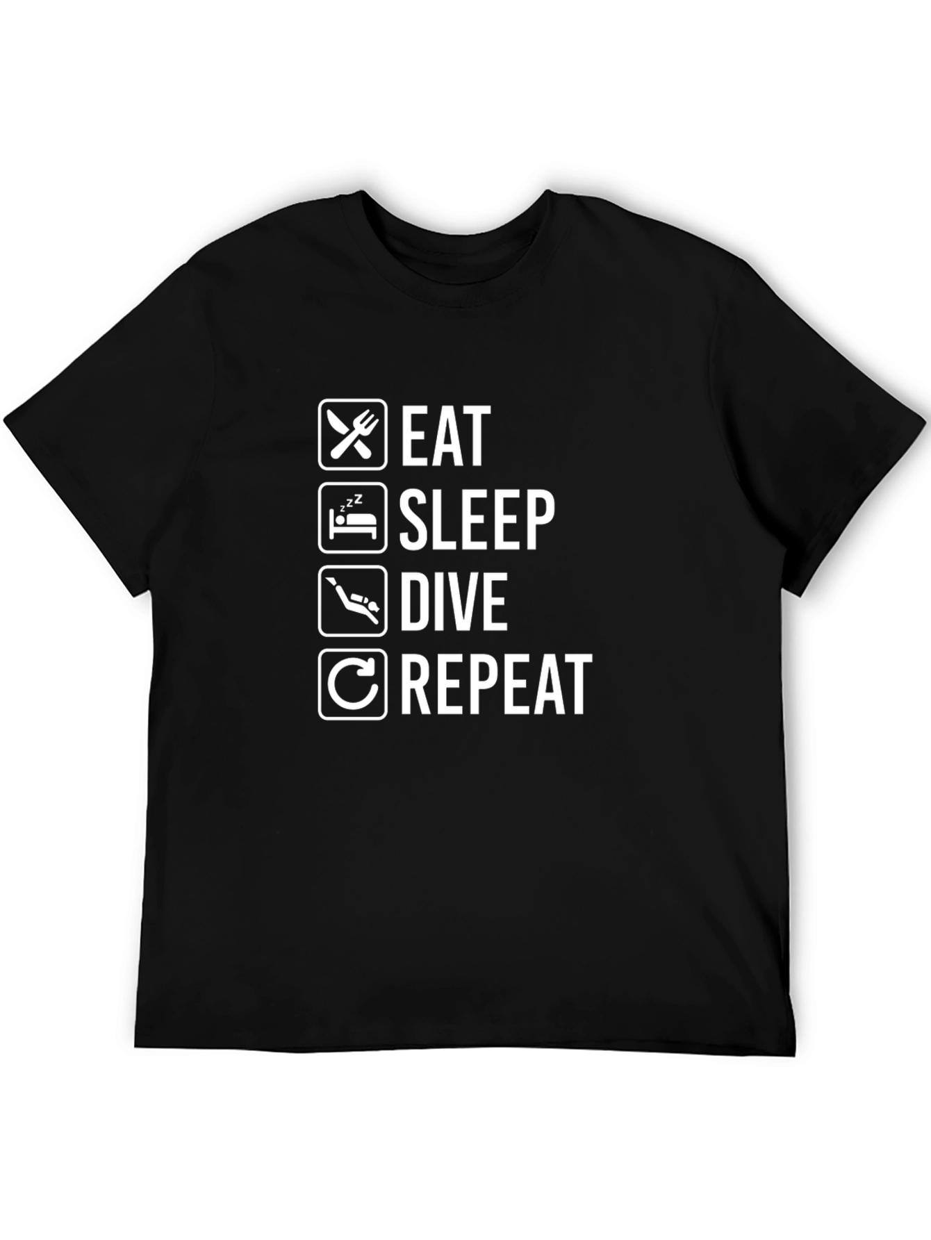 Eat Sleep Dive Repeat Black T-Shirt