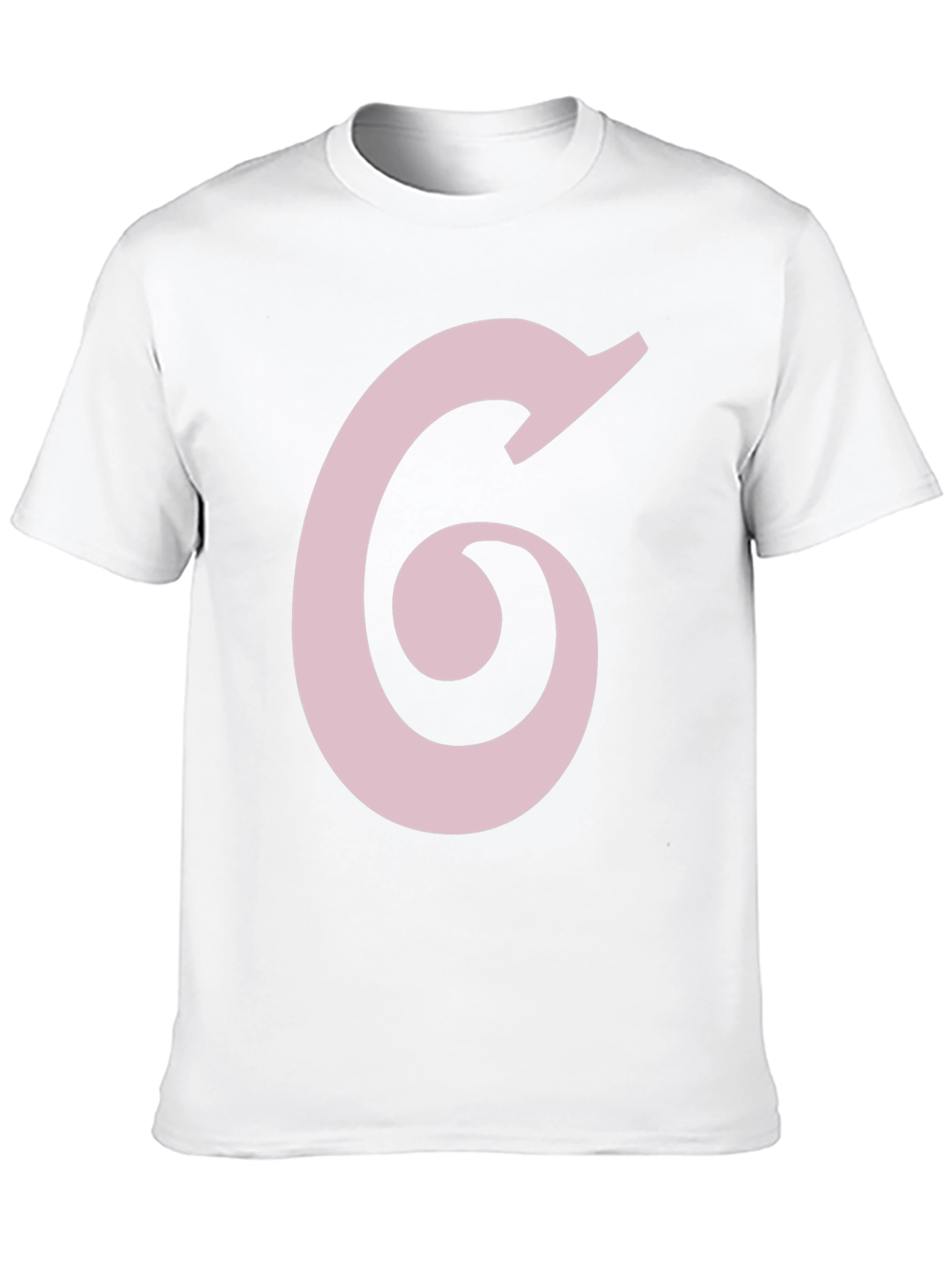 Black T-Shirt with Pink Number 6 Design