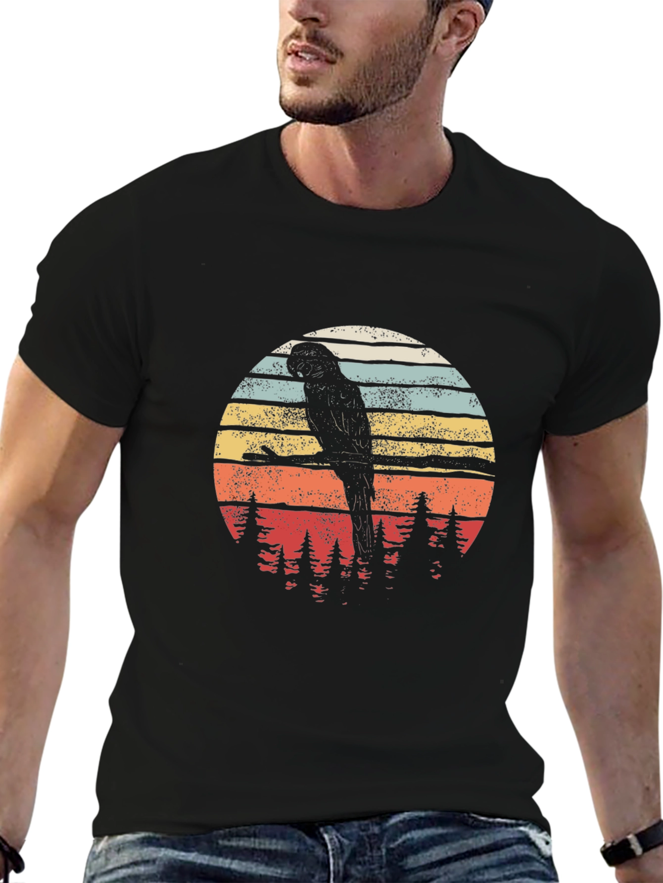 Retro Parrot Silhouette T-Shirt