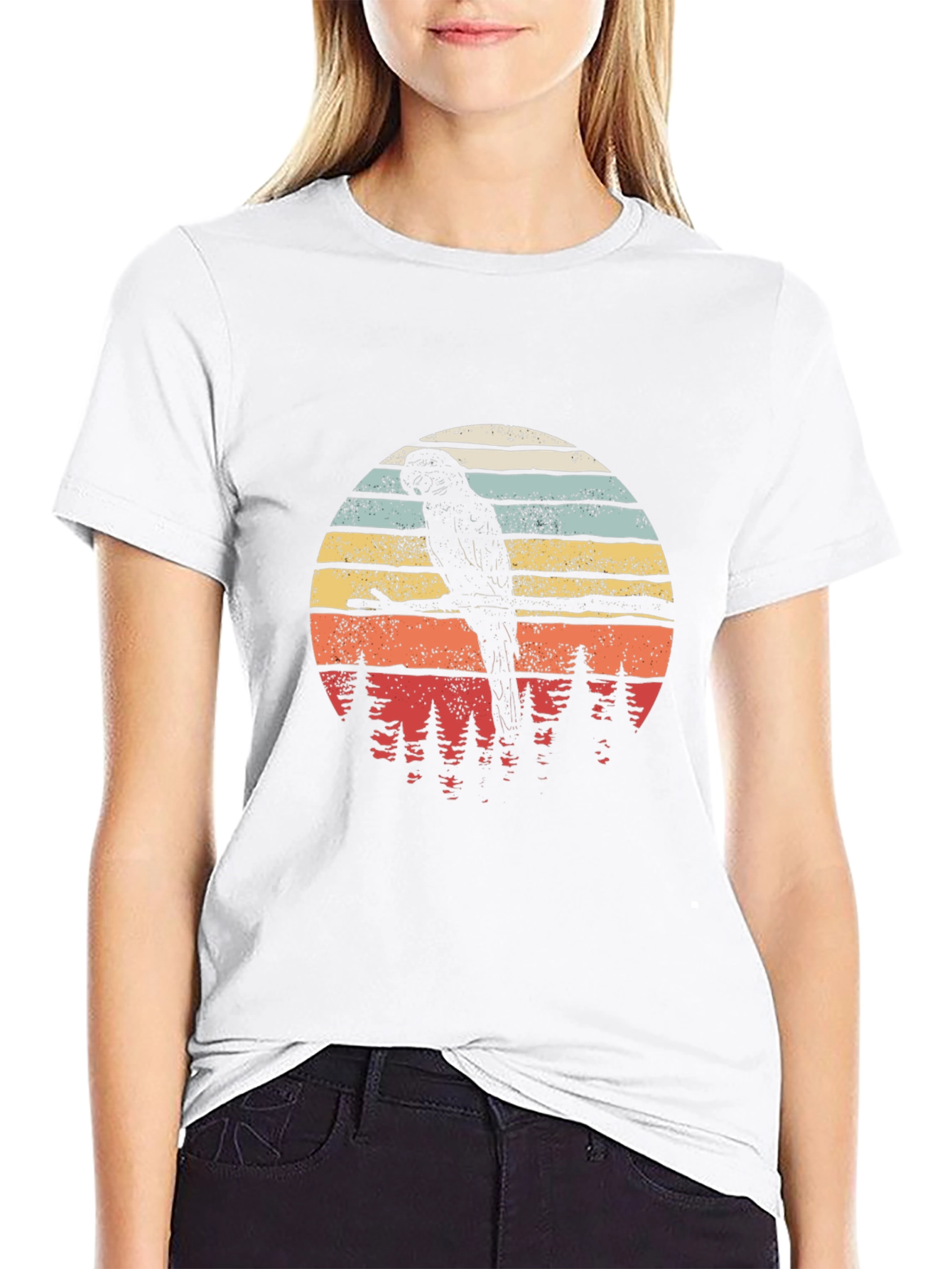 Retro Parrot Silhouette T-Shirt