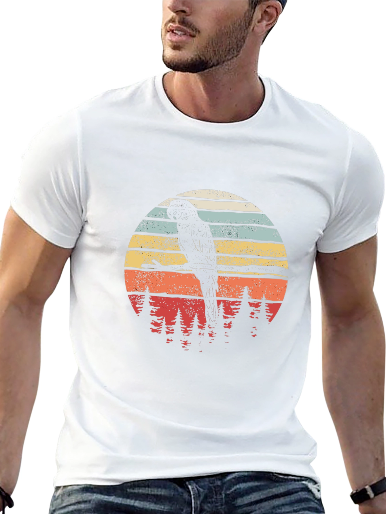 Retro Parrot Silhouette T-Shirt