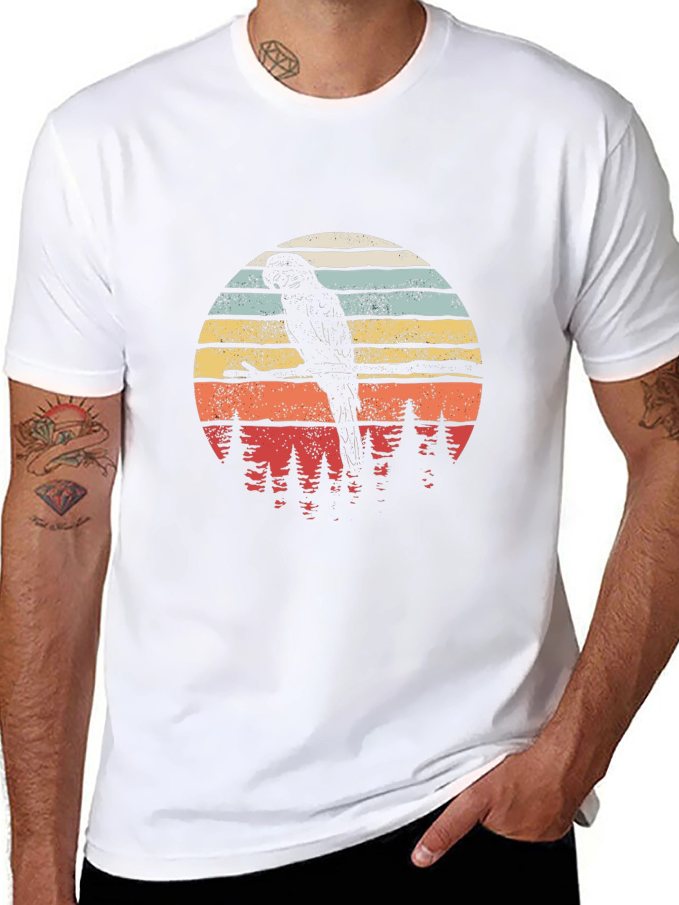 Retro Parrot Silhouette T-Shirt
