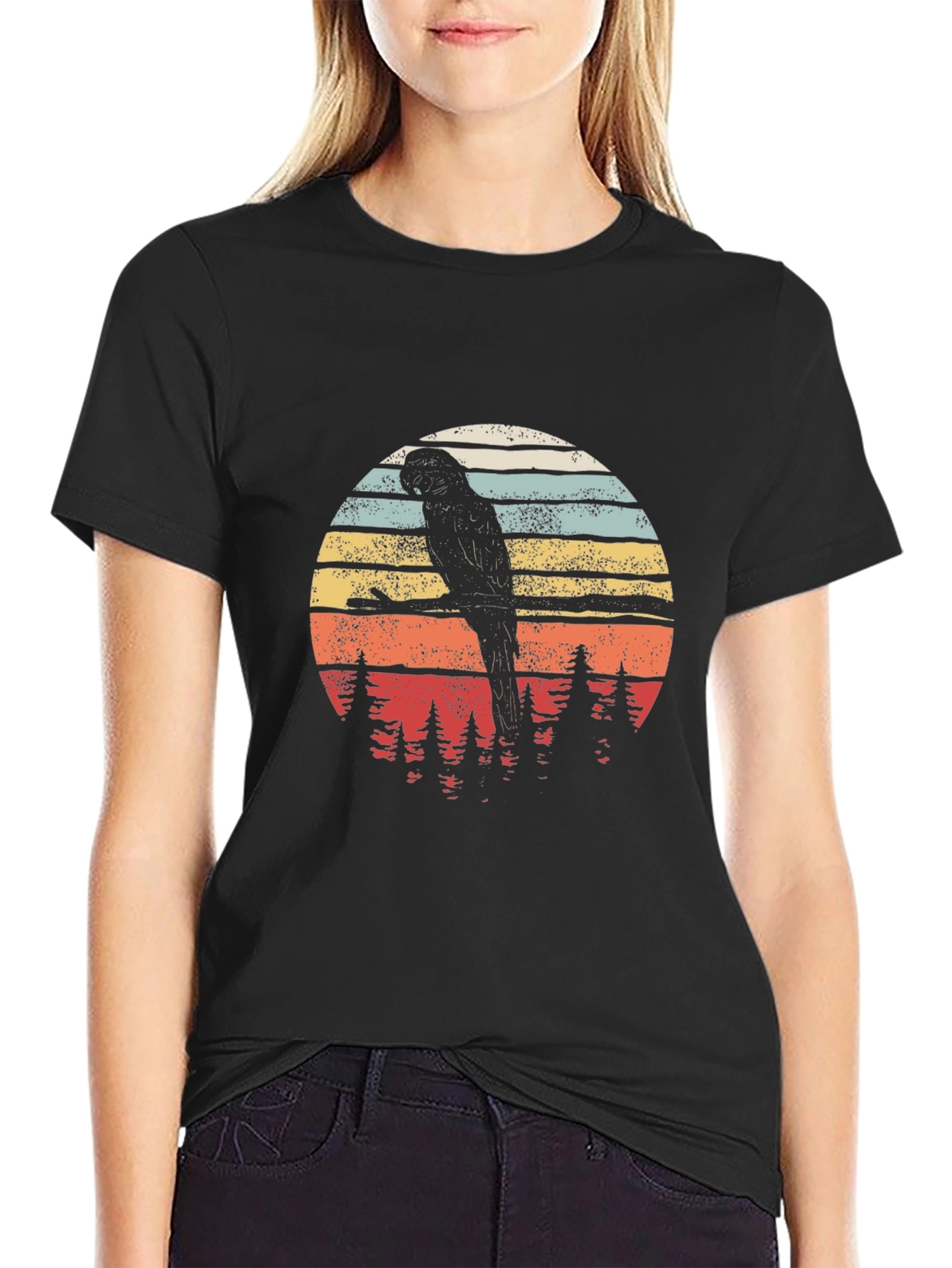 Retro Parrot Silhouette T-Shirt