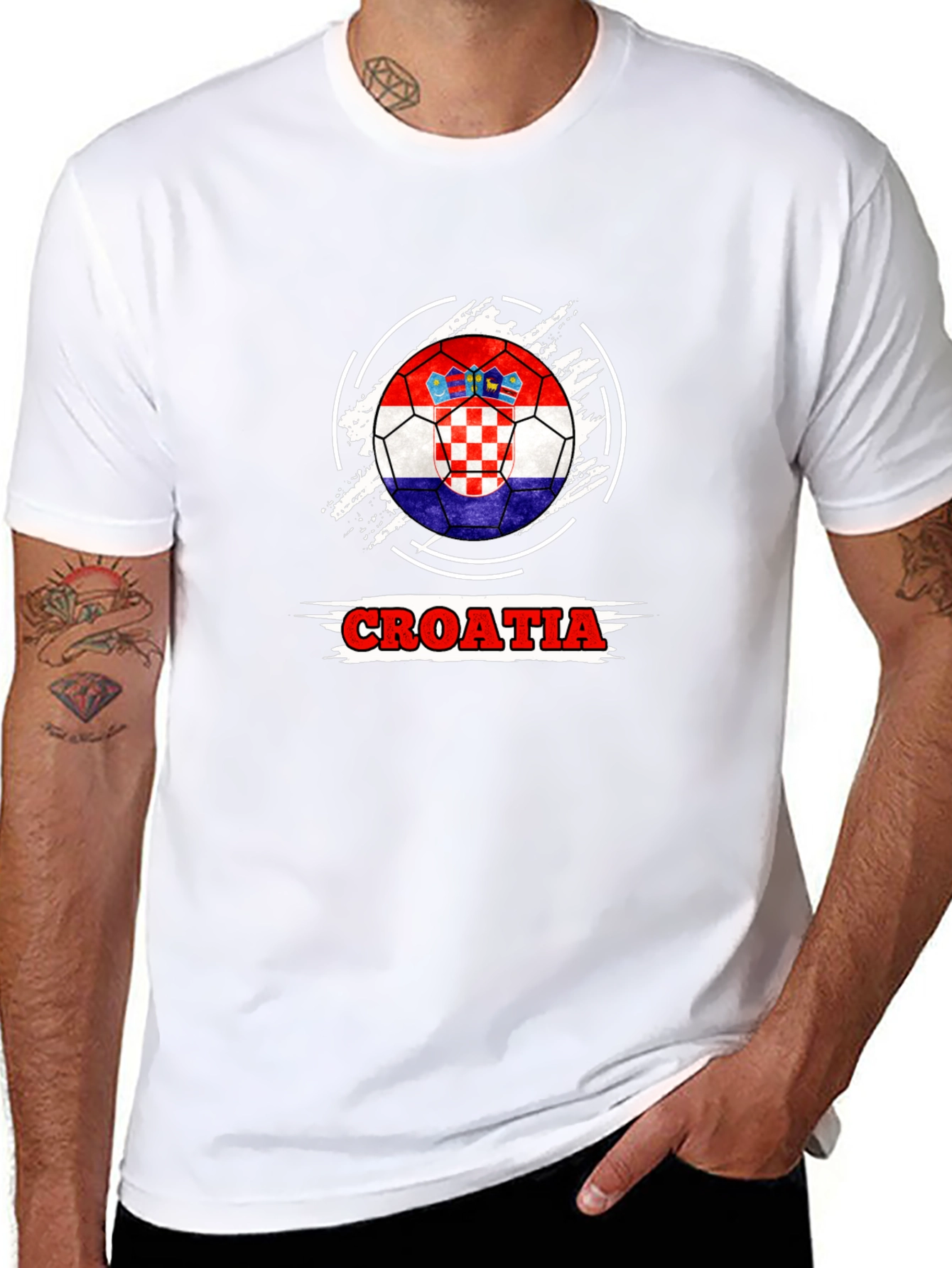 Croatia Flag Soccer Ball T-Shirt