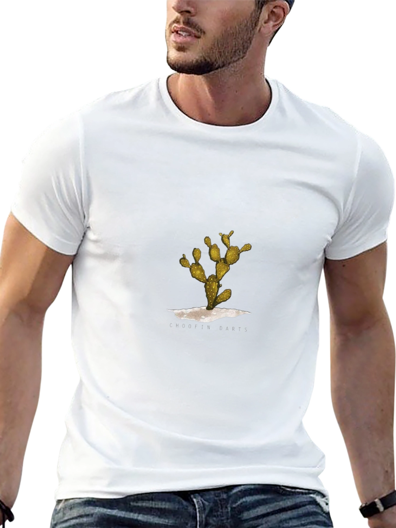 Cactus Graphic Tee - Black Casual Cotton Shirt