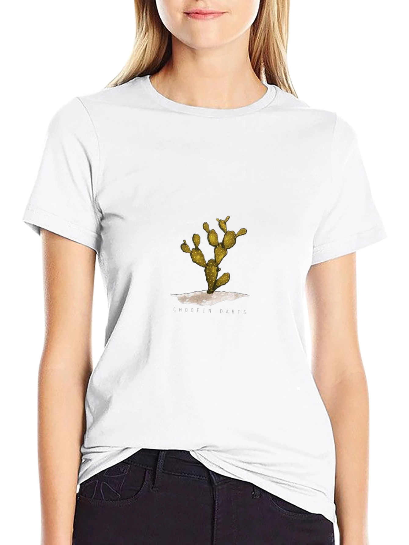 Cactus Graphic Tee - Black Casual Cotton Shirt