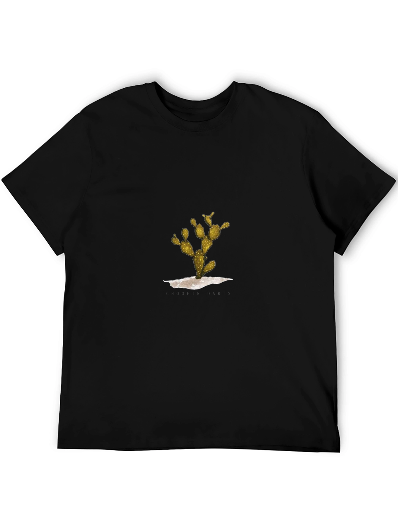 Cactus Graphic Tee - Black Casual Cotton Shirt