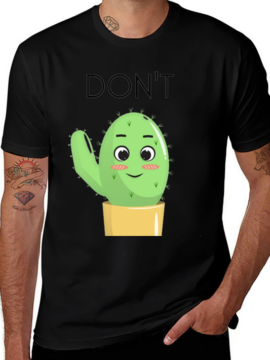 Dont Touch Cactus Graphic Tee - Black T-Shirt