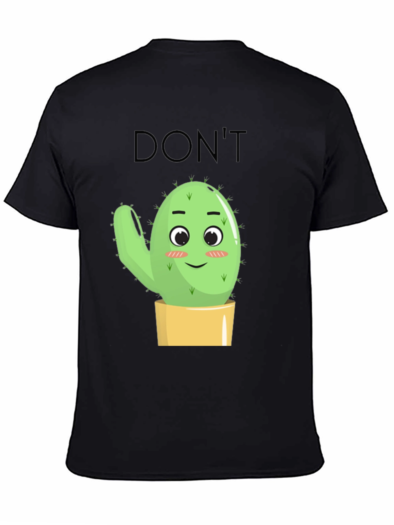 Dont Touch Cactus Graphic Tee - Black T-Shirt