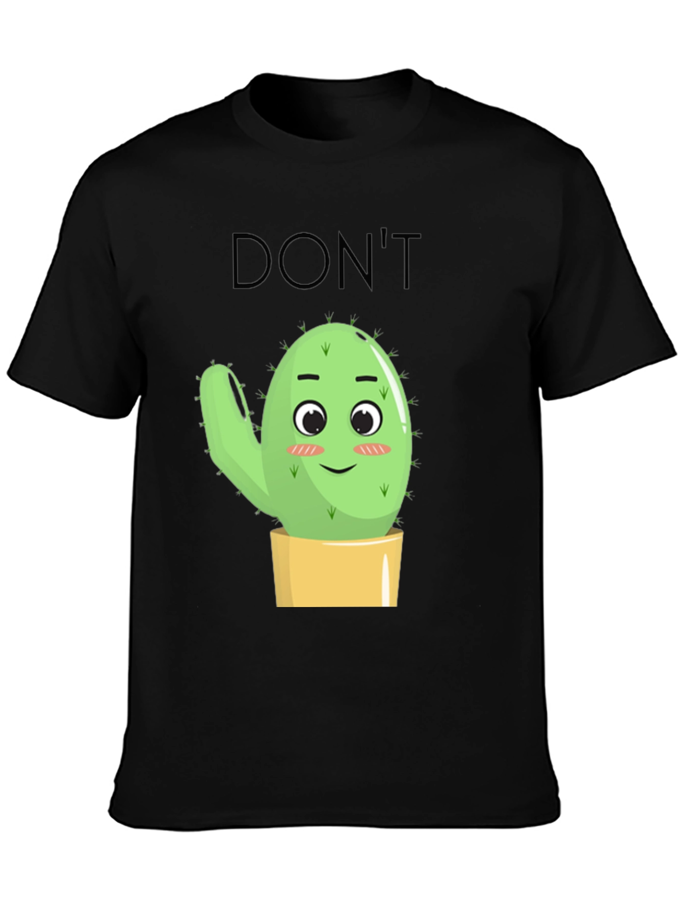 Dont Touch Cactus Graphic Tee - Black T-Shirt