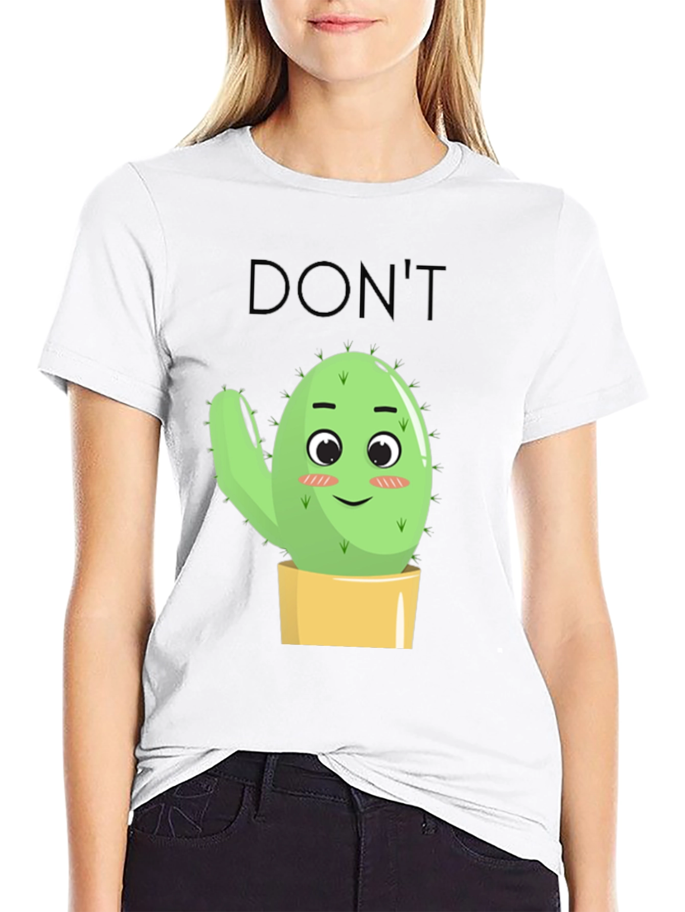 Dont Touch Cactus Graphic Tee - Black T-Shirt