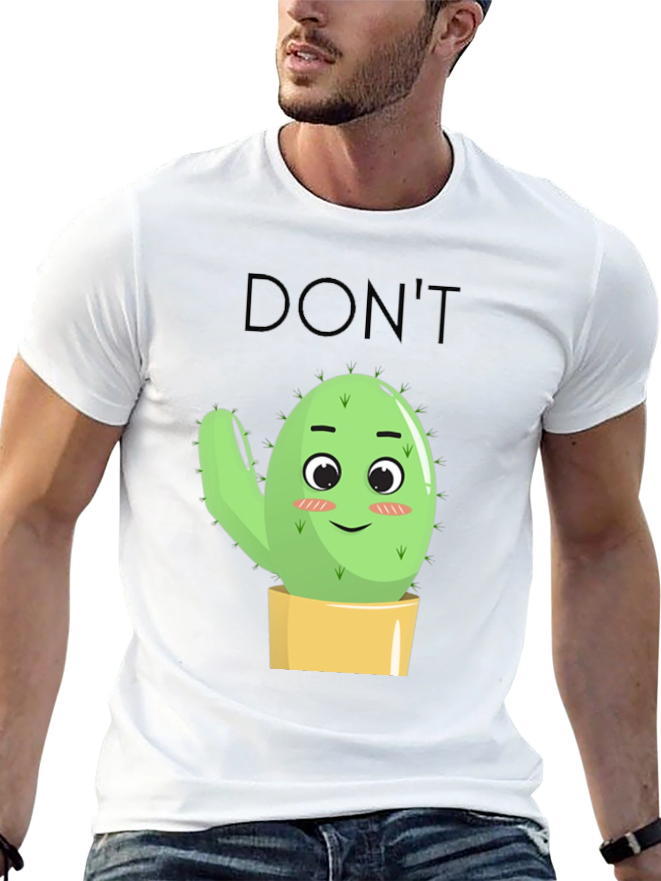 Dont Touch Cactus Graphic Tee - Black T-Shirt