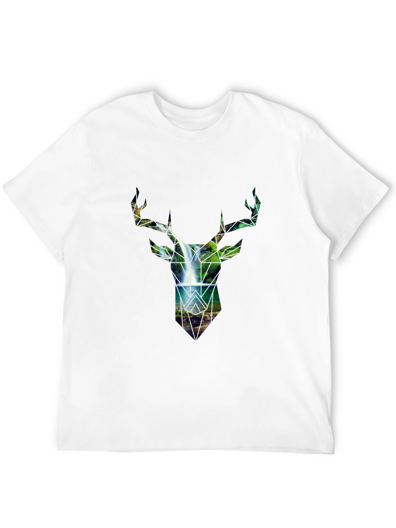 Deer Silhouette Waterfall Graphic Tee - Nature Lovers Shirt