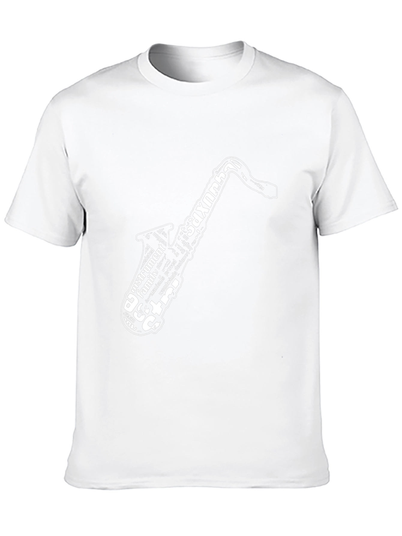Saxophone Word Art Black T-Shirt