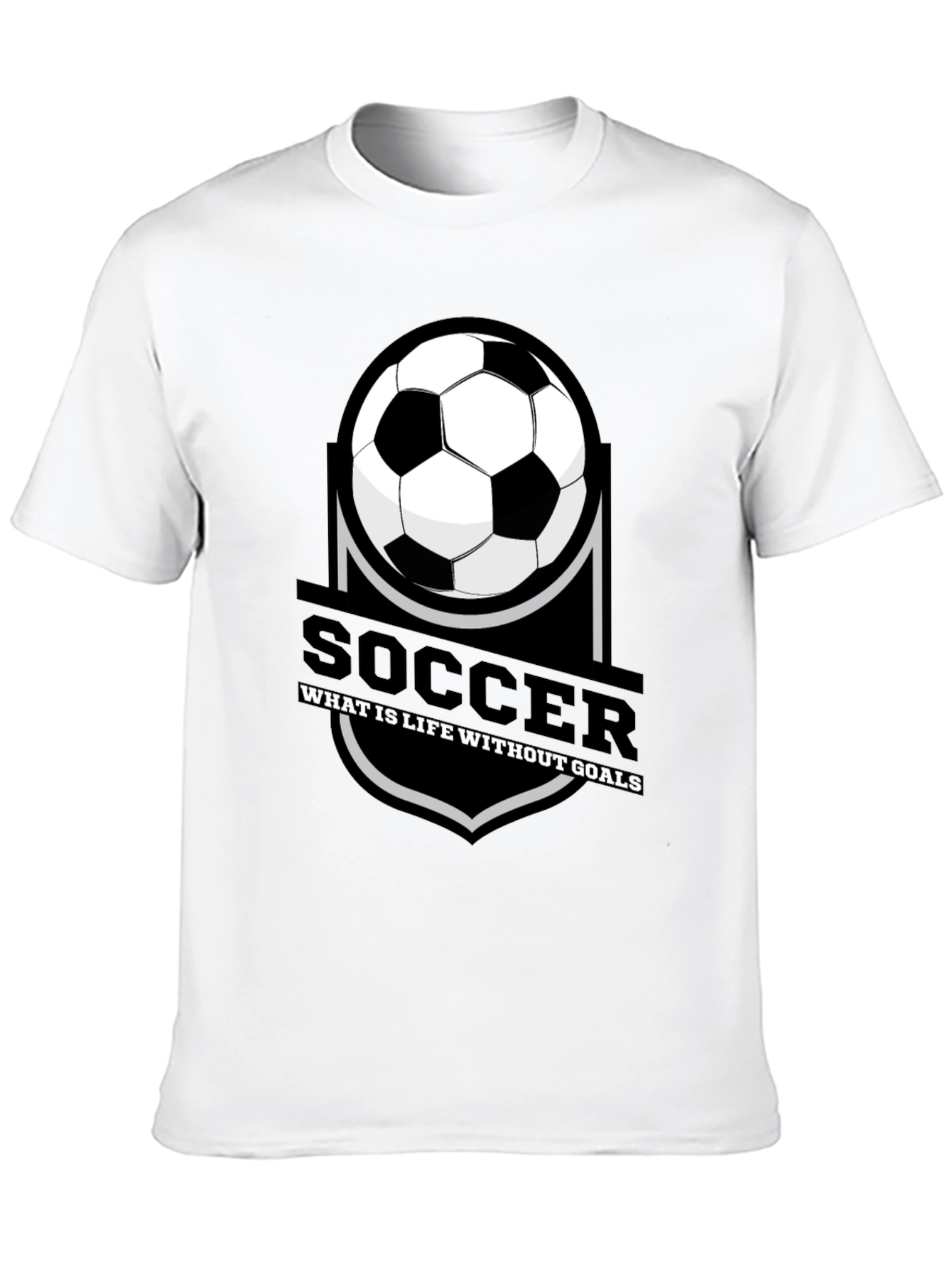 Soccer Life T-Shirt - Goals Design Black Tee