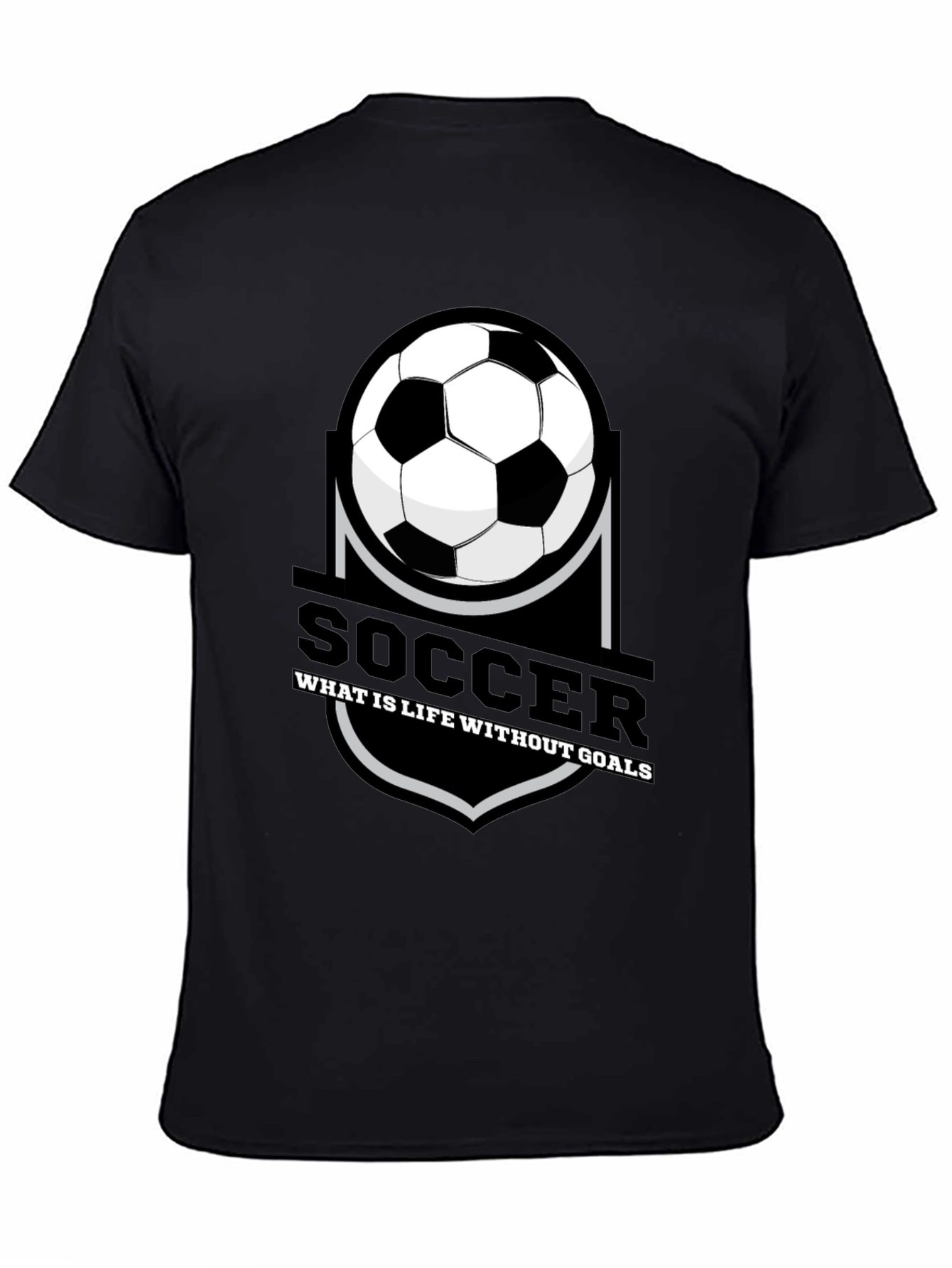 Soccer Life T-Shirt - Goals Design Black Tee