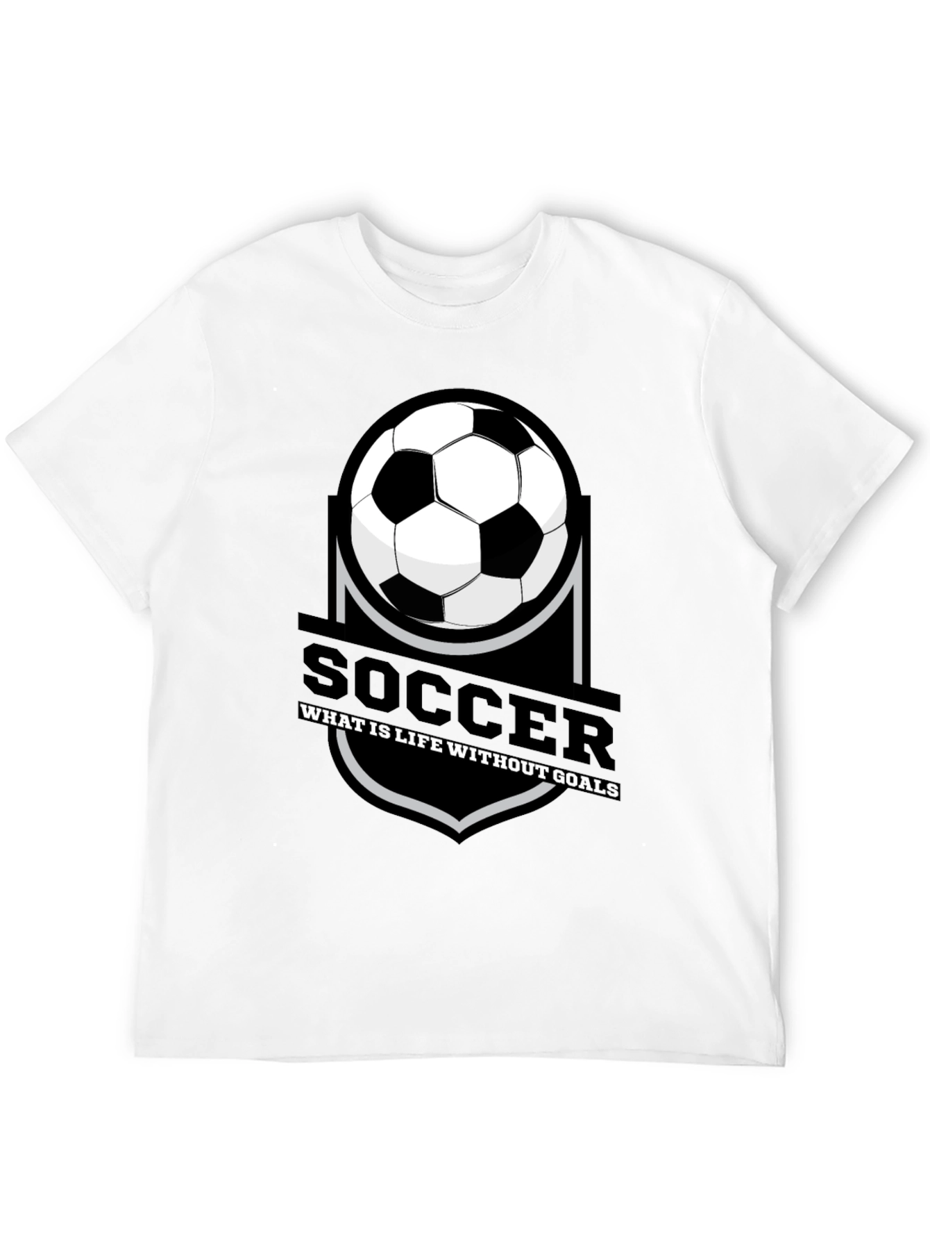 Soccer Life T-Shirt - Goals Design Black Tee