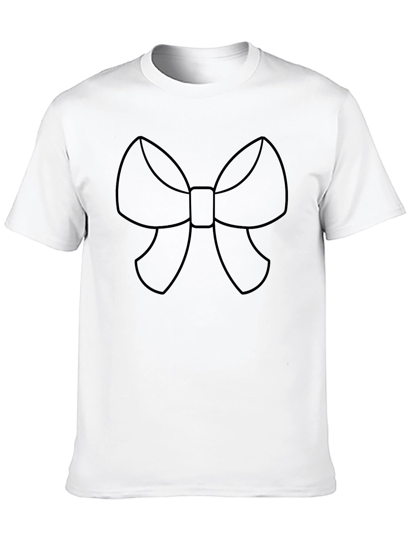 Bow Outline Graphic Tee - Stylish Casual Wear