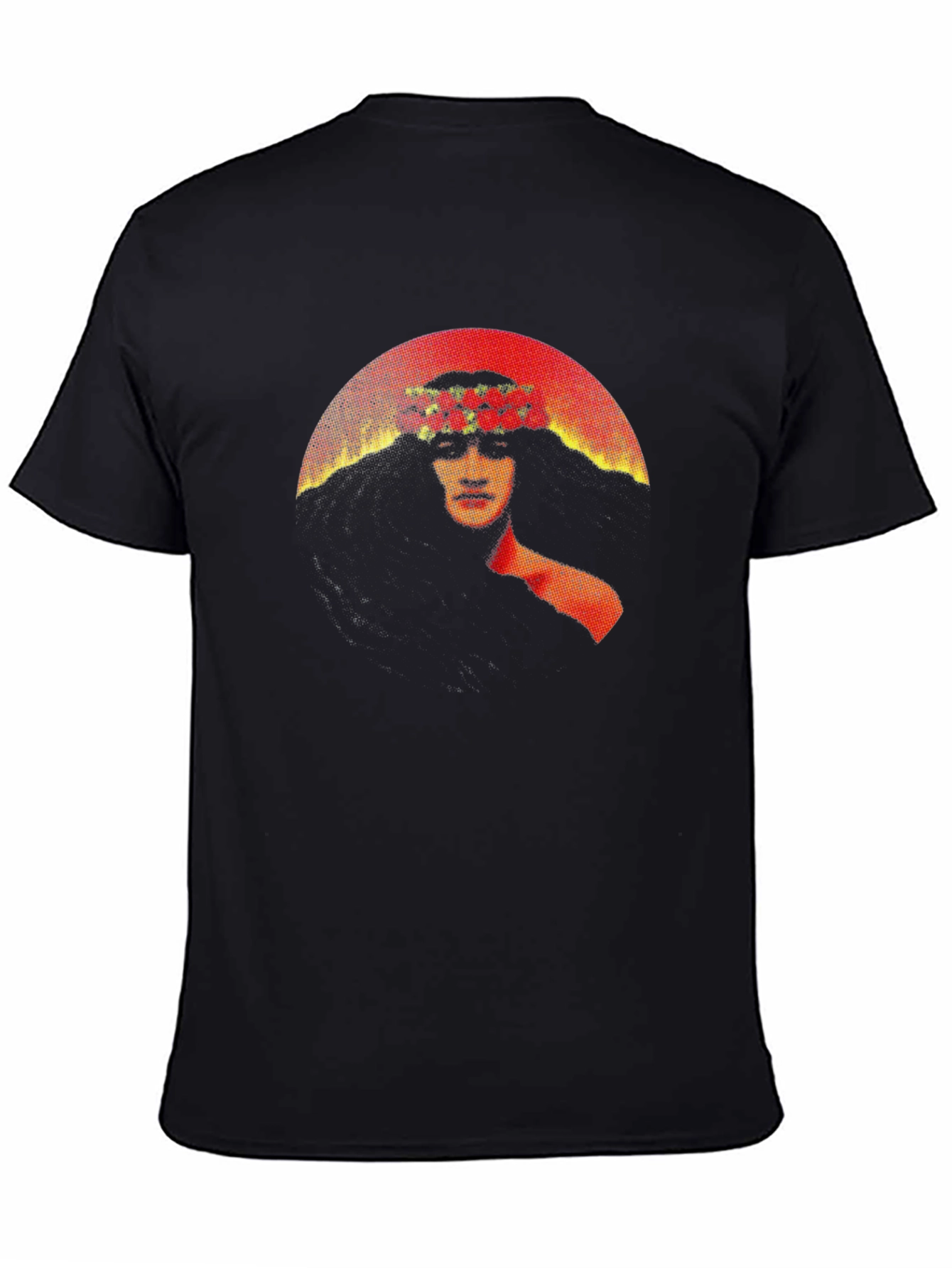 Floral Crown Graphic Black T-Shirt